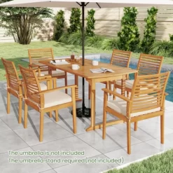 Tangkula Outdoor Wooden Dining Table For 4-6 71" Acacia Wood Table 13 Tangkula Outdoor Wooden Dining Table For 4-6 71" Acacia Wood Table -Tangkula GUEST c06474c9 1057 4355 b0e8 2e77932c5919