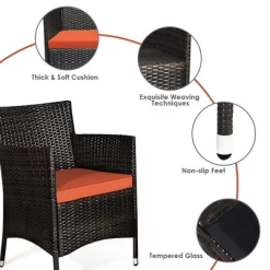 Tangkula 8PCS Patio Rattan Conversation Furniture Set Outdoor W/ Orange Cushion 17 Tangkula 8PCS Patio Rattan Conversation Furniture Set Outdoor W/ Orange Cushion -Tangkula GUEST c23ad27c 06ff 4f74 8e98 ec6424463226
