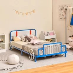 Tangkula Twin Size Kids Bed Frame Car Shaped Metal Platform Bed W/ Upholstered Headboard 17 Tangkula Twin Size Kids Bed Frame Car Shaped Metal Platform Bed W/ Upholstered Headboard -Tangkula GUEST c26a8673 a290 4213 a174 b2a38d65800f