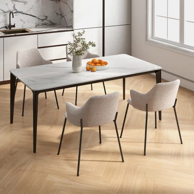 Tangkula Dining Chairs Set Of 2 W/ Curved Backrest Wide Seat & Armrests 4 Tangkula Dining Chairs Set Of 2 W/ Curved Backrest Wide Seat & Armrests - Image 2