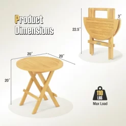 Tangkula Patio Folding Side Table W/ X-shaped Legs & Slatted Tabletop For Backyard -Tangkula GUEST c2c44e01 f499 47d4 855d b4dd1fdaecfc