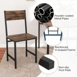 Tangkula Set Of 2 Dining Chairs W/Metal Legs Slanted Back Wide Seat For Living Room -Tangkula GUEST c2e7342f 8418 4fd8 8f01 4d2cc876c00c