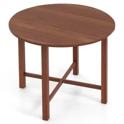 Tangkula 36" Foldable Kitchen Table Round Dining Table W/Solid Rubber Wood Legs -Tangkula GUEST c3144e59 91e6 4d6a 976d 1050edeccfad