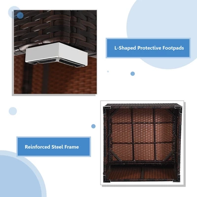 Tangkula 4PCS Rattan Patio Sofa Conversation Set Outdoor Furniture Set W/ Cushion 9 Tangkula 4PCS Rattan Patio Sofa Conversation Set Outdoor Furniture Set W/ Cushion - Image 7