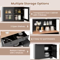 Tangkula Pantry Cabinet 67" Tall Kitchen Floor Cabinet W/ 2 Removable Shelves 2 Drawers 17 Tangkula Pantry Cabinet 67" Tall Kitchen Floor Cabinet W/ 2 Removable Shelves 2 Drawers -Tangkula GUEST c3a7ab8c cdba 4589 84be 2e4a656b7882