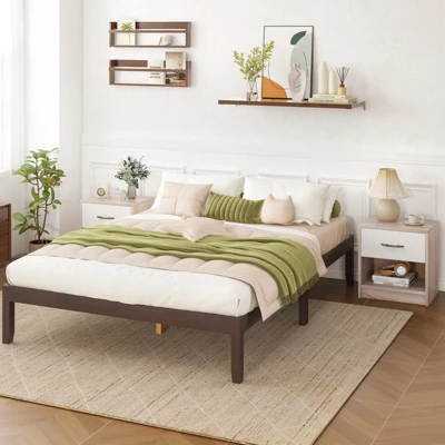 Tangkula 2 PCS Nightstand W/ Drawer Side Table W/ Slide-out Drawer Open Storage Shelf 6 Tangkula 2 PCS Nightstand W/ Drawer Side Table W/ Slide-out Drawer Open Storage Shelf - Image 4