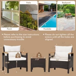 Tangkula 3PCS Patio PE Rattan Conversation Furniture Set Bistro Set Acacia Wood Tabletop 12 Tangkula 3PCS Patio PE Rattan Conversation Furniture Set Bistro Set Acacia Wood Tabletop -Tangkula GUEST c507bfba 8cb4 4b1e b9c3 86fb0700abd8
