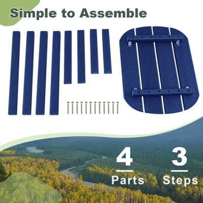 Tangkula 2 PCS 18" Patio Side Table Weather Resistant Adirondack Table Outdoor Chairside End Tables Waterproof HDPE Navy 7 Tangkula 2 PCS 18" Patio Side Table Weather Resistant Adirondack Table Outdoor Chairside End Tables Waterproof HDPE Navy - Image 5