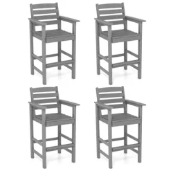 Tangkula Patio Bar Stools Set Of 4 Tall Adirondack Chair W/ Backrest Armrests & Footrests -Tangkula GUEST c56bb0c4 af20 4ff0 b080 7e0ad07ad97e