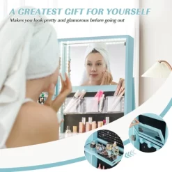 Tangkula 360° Rotating Mirrored Jewelry Cabinet Armoire 3 Color LED Modes Lockable -Tangkula GUEST c605a537 9b82 4aa7 87a7 91faf1c5db0a