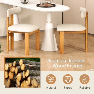 Tangkula Dining Chair Set Of 4 Upholstered Kitchen Chair W/ Padded Seat & Curved Backrest 8 Tangkula Dining Chair Set Of 4 Upholstered Kitchen Chair W/ Padded Seat & Curved Backrest - Image 6