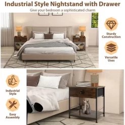 Tangkula 2-tier Nightstand Bedside End Sofa Coffee Table For Bedroom Living Room 17 Tangkula 2-tier Nightstand Bedside End Sofa Coffee Table For Bedroom Living Room -Tangkula GUEST c6482890 8b85 4a5c 8911 115292202466