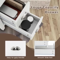 Tangkula 2PCS Nightstand Side End Sofa Table W/ 2 Drawers For Living Room Bedroom White -Tangkula GUEST c6896f0c 34a3 48f4 95a2 ded460a2de1e
