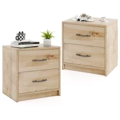 Tangkula 2PCS 2-Drawer Nightstand Modern Bedside Table W/ Storage For Living Room Bedroom -Tangkula GUEST c69f214f 1403 474b 8fe4 0ac5ed2a7361