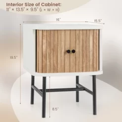 Tangkula Set Of 2 Nightstand Compact Modern End Side Table W/ Sliding Doors -Tangkula GUEST c6eaa767 2d1b 47e3 9aeb fe33e57460f9