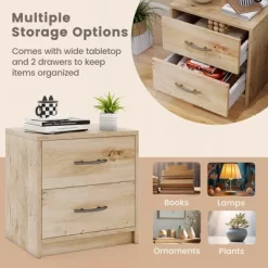 Tangkula 2-Drawer Nightstand Modern Bedside Table W/ Storage For Living Room Bedroom 18 Tangkula 2-Drawer Nightstand Modern Bedside Table W/ Storage For Living Room Bedroom -Tangkula GUEST c7495c92 9b3a 46e9 8d31 460a3216aa29