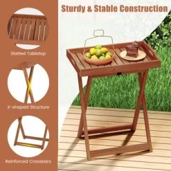 Tangkula Patio Solid Wood Tray Table W/ Removable Top Rectangular TV Tray Bistro Table -Tangkula GUEST c75d3497 3ca0 4246 bf72 fc09427a23e3