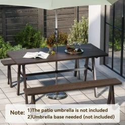 Tangkula 3 PCS Outdoor Picnic Table And Benches Set For 6 People 1.93" Umbrella Hole 18 Tangkula 3 PCS Outdoor Picnic Table And Benches Set For 6 People 1.93" Umbrella Hole -Tangkula GUEST c7ae5bc0 9f64 46fb 816a 932c61803aed