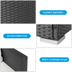 Tangkula 3PCS Rattan Patio Conversation Furniture Set Outdoor Sofa Set W/ Cushions 18 Tangkula 3PCS Rattan Patio Conversation Furniture Set Outdoor Sofa Set W/ Cushions -Tangkula GUEST c8865cbb 3480 430c bb7e d0d94f29597e