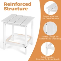 Tangkula 15" Outdoor Square Side End Table Wooden Coffee Table Suitable For Garden Patio Balcony White/Gray/Black 11 Tangkula 15" Outdoor Square Side End Table Wooden Coffee Table Suitable For Garden Patio Balcony White/Gray/Black -Tangkula GUEST c8edcb3f 3c03 430b 936c 4d9fcbd1a900