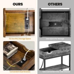 Tangkula 2PCS End Table Charging Station Industrial Nightstand Flip Top Side Pocket USB 15 Tangkula 2PCS End Table Charging Station Industrial Nightstand Flip Top Side Pocket USB -Tangkula GUEST c8ee5616 6f00 43a8 9dea 573220c631ac