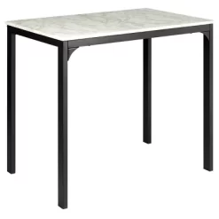 Tangkula 3 Pieces Counter Height Table Set 2 Chairs Bar Dining Room Faux Marble -Tangkula GUEST c9ab181d 34a3 4baf a955 54f03eeb0f71