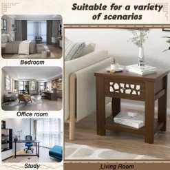 Tangkula Side End Table Nightstand W/ Drawer Wood For Living Room Bedroom Rustic 19 Tangkula Side End Table Nightstand W/ Drawer Wood For Living Room Bedroom Rustic -Tangkula GUEST c9c93637 3e17 4481 b094 3294d48e3931