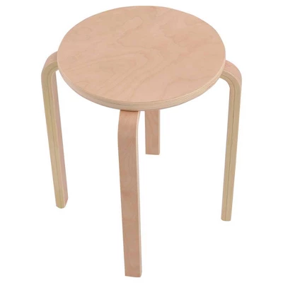 Tangkula 4 Pcs 17" Round Stacking Stool Dining Chair Set Backless Wood Seats Natural 4 Tangkula 4 Pcs 17" Round Stacking Stool Dining Chair Set Backless Wood Seats Natural - Image 2