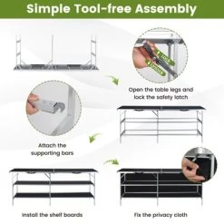 Tangkula Portable Bar Table Folding Camping Table W/ Aluminum Alloy Frame 2-Tier Shelves 18 Tangkula Portable Bar Table Folding Camping Table W/ Aluminum Alloy Frame 2-Tier Shelves -Tangkula GUEST c9f0d262 2227 4021 90a4 de8530880f43