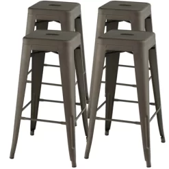 Tangkula 30" Set Of 4 Stackable Backless Metal Bar Stools W/ Footrest For Kitchen 23 Tangkula 30" Set Of 4 Stackable Backless Metal Bar Stools W/ Footrest For Kitchen -Tangkula GUEST caf45f4b 3f16 4ba9 9b8e 08dca10ee37a
