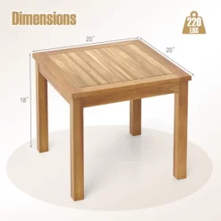Tangkula 2PCS Outdoor Square Teak Wood End Table Coffee Table For Porch Deck Garden Patio -Tangkula GUEST cb0c49bb a7f4 4a60 aeb6 758a111e73f4 1