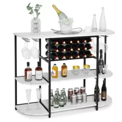 Tangkula Wine Rack Table Coffee Bar Cabinet Freestanding Liquor Stand Glass Holder 13 Tangkula Wine Rack Table Coffee Bar Cabinet Freestanding Liquor Stand Glass Holder -Tangkula GUEST cb106cac 1db6 4b08 9462 9e72020e1f3c