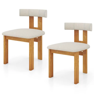 Tangkula Dining Chair Set Of 4 Upholstered Kitchen Chair W/ Padded Seat & Curved Backrest 9 Tangkula Dining Chair Set Of 4 Upholstered Kitchen Chair W/ Padded Seat & Curved Backrest - Image 7