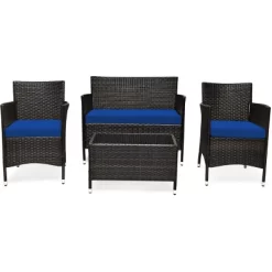 Tangkula 4-Piece Patio Rattan Wicker Conversation Furniture Set Sofa Chair Table Set 31 Tangkula 4-Piece Patio Rattan Wicker Conversation Furniture Set Sofa Chair Table Set -Tangkula GUEST cd160298 ab8d 4709 a2ec c4c94b692759