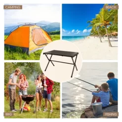 Tangkula Camping Table Roll-Up Aluminum Beach Table W/ Carry Bag For 4-6 Person Folding Table X-shaped Frame Lightweight Patio Table -Tangkula GUEST cd3a249d 348e 47b6 a599 27bff06f337d