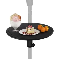 Tangkula Round Umbrella Table 20" Beach Umbrella Table W/1.5" Umbrella Hole Wood Grain Surface Height Adjustable Knob -Tangkula GUEST cdae124c 61c8 4717 bb0c df93928a633b