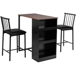 Tangkula 3-Piece Counter Table Set Bar Pub Dining Table Set With 3 Side Storage Brown -Tangkula GUEST ce61a50b ee08 42c6 aa67 4a1998d34d2c