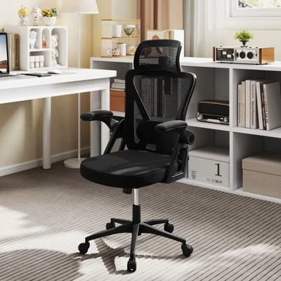 Tangkula Ergonomic Mesh Office Chair W/ Lumbar Support 2D Headrest Flip-up Padded Arms 3 Tangkula Ergonomic Mesh Office Chair W/ Lumbar Support 2D Headrest Flip-up Padded Arms