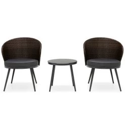 Tangkula 3PCS Rattan Patio Furniture Set Outdoor Conversation Furniture Set W/ Seat Cushions -Tangkula GUEST cf0ba6be 19e1 4e33 a37a 267a12df2806