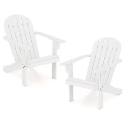 Tangkula 2PCS Patio Adirondack Chair W/ Inclined Seat High Backrest & Wide Armrests -Tangkula GUEST cf2d9331 4518 441c 814d 56c40d70d5a2
