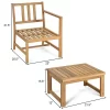 Tangkula 3 In 1 Patio Acacia Wood Table & Chairs Loveseat Bench With Coffee Table -Tangkula GUEST cf57a533 eb50 481c bddb 06f3dfec402f