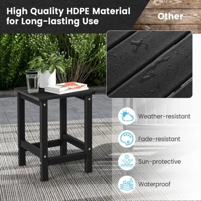 Tangkula 2PCS 14" Patio Adirondack Side Table HDPE Square Weather Resistant Garden 6 Tangkula 2PCS 14" Patio Adirondack Side Table HDPE Square Weather Resistant Garden - Image 4