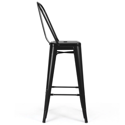 Tangkula Set Of 4 Bar Stools 30" Height Stackable Patio Dining Chairs 6 Tangkula Set Of 4 Bar Stools 30" Height Stackable Patio Dining Chairs - Image 4