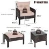 Tangkula 5-Piece Patio Rattan Conversation Set Cushioned Sofas And Ottoman Set With Table -Tangkula GUEST d0360514 d3e2 41fb 92a3 0bfe0a85d967