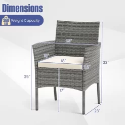 Tangkula Outdoor PE Wicker Chairs Set Of 4 Patio Dining Armchairs W/ Padded Cushions -Tangkula GUEST d0b07fb0 a3ca 4f6d b72b ff1bcc7b4dc4