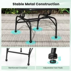 Tangkula Patio Rocking Chairs Set Of 2 W/ Metal Mesh Backrest & Seat Armrests Gentle -Tangkula GUEST d0d10dd3 ba0b 4141 8f92 18e56e4548c6