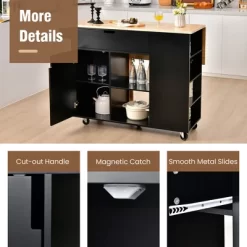 Tangkula Kitchen Island Cart Rolling Serving Trolley W/ Drop Leaf Spice Rack Shelves 21 Tangkula Kitchen Island Cart Rolling Serving Trolley W/ Drop Leaf Spice Rack Shelves -Tangkula GUEST d0f43f6e 7b13 4af3 9661 eedd1d877951