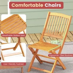 Tangkula Patio Folding Chair Set Of 2 Portable Acacia Wood Dining Chairs With High Back & Seat Cushions Beige/Navy/Red 16 Tangkula Patio Folding Chair Set Of 2 Portable Acacia Wood Dining Chairs With High Back & Seat Cushions Beige/Navy/Red -Tangkula GUEST d0fc8cdf b16e 4fa1 b75f f5da4055cf1b