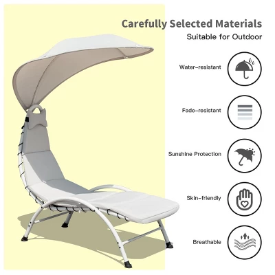 Tangkula Patio Chaise Chaise Lounge Chair With Canopy Cushioned Canopy Lounger 9 Tangkula Patio Chaise Chaise Lounge Chair With Canopy Cushioned Canopy Lounger - Image 7