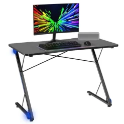 Tangkula Gaming Desk With LED 43.5-Inch Racing Style Computer Desk With Z-Shaped Metal Frame & Carbon Fiber Desktop Ergonomic -Tangkula GUEST d16ddb86 68a7 4a18 8f4e 78f991e2b045